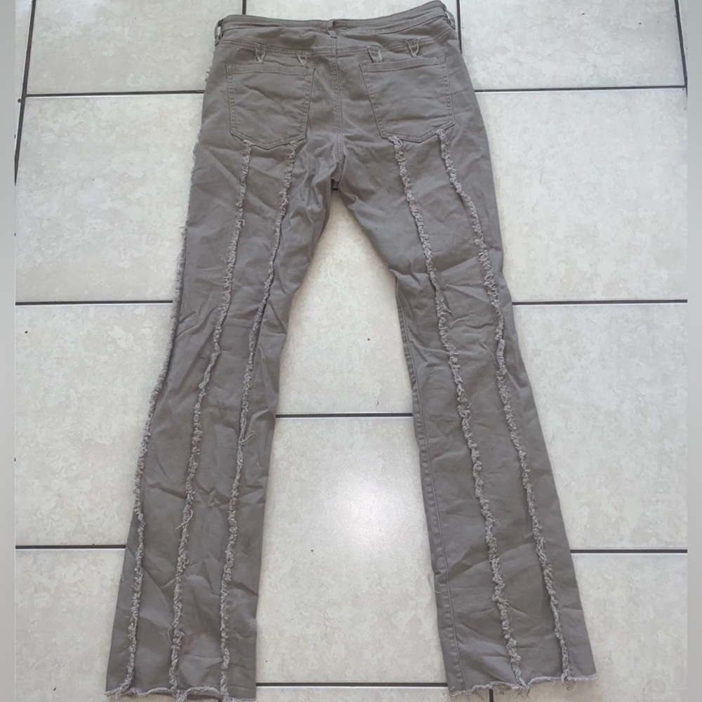 Stacked Flared Jeans - Taupe
